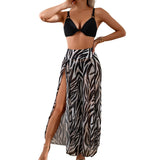 Printed Two Pieces Split Sheer Mesh Pants Swimsuit - MVTFASHION.COM