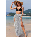 Printed Two Pieces Split Sheer Mesh Pants Swimsuit - MVTFASHION.COM