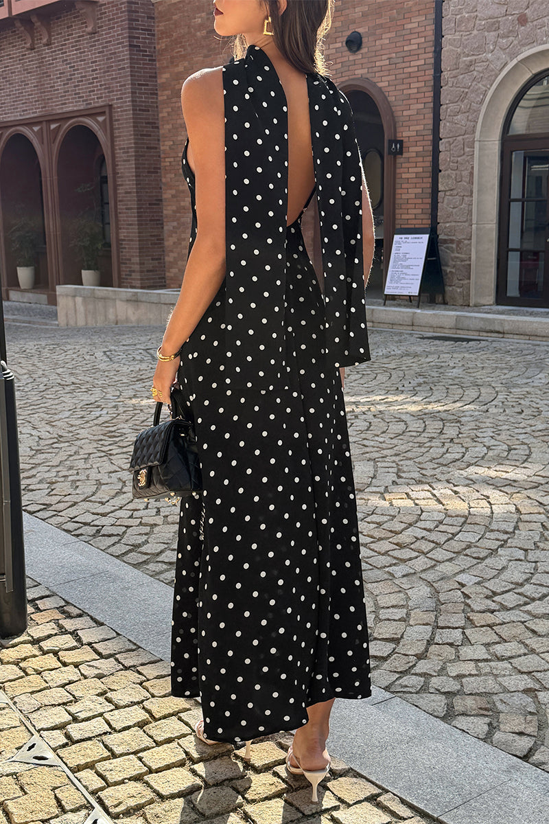 Sleeveless Bodycon Polka Dot Slip Dress