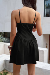 Sleeveless Lace Trim Corset Mini Dress