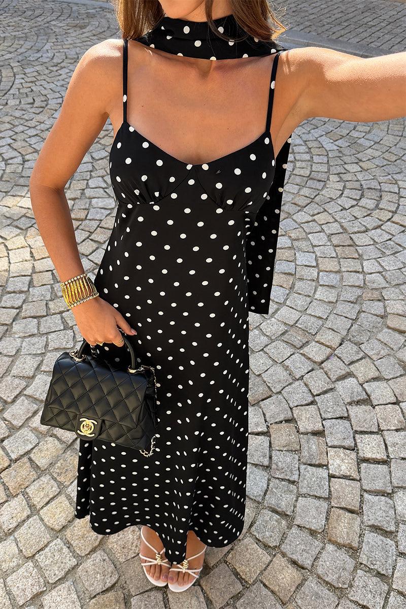 Sleeveless Bodycon Polka Dot Slip Dress