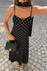 Sleeveless Bodycon Polka Dot Slip Dress