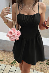 Sleeveless Lace Trim Corset Mini Dress