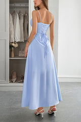 Solid Temperament Elegant Bohmia Halter Belt Dress