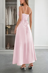 Solid Temperament Elegant Bohmia Halter Belt Dress