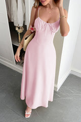 Solid Temperament Elegant Bohmia Halter Belt Dress