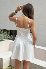 Sleeveless Lace Trim Corset Mini Dress