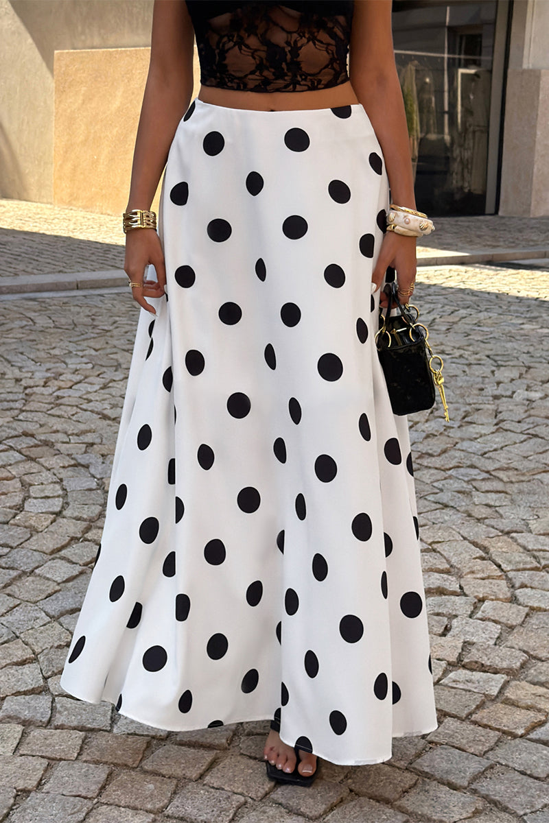 Polka Dots Elegant Style Pencil Skirt