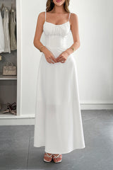 Solid Temperament Elegant Bohmia Halter Belt Dress