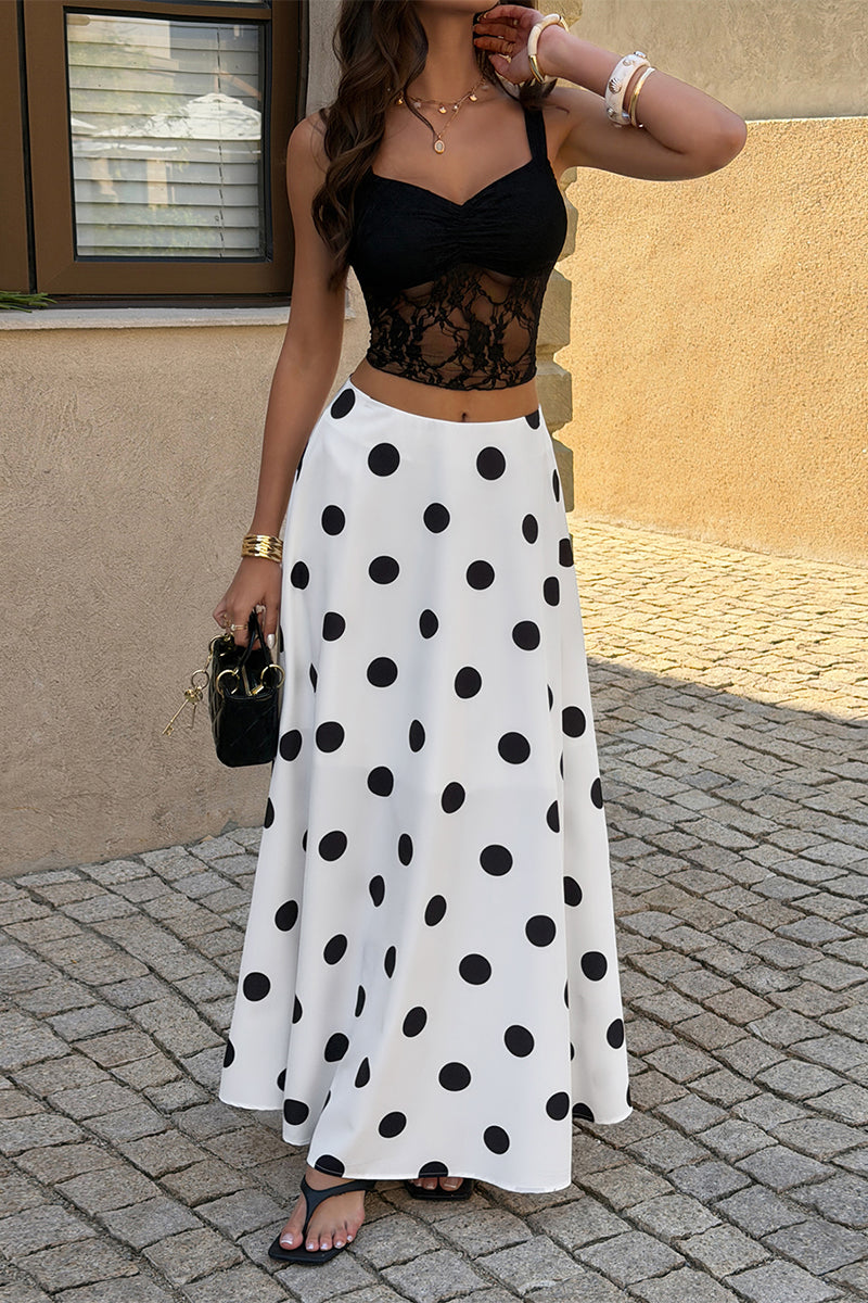 Polka Dots Elegant Style Pencil Skirt