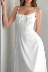 Solid Temperament Elegant Bohmia Halter Belt Dress