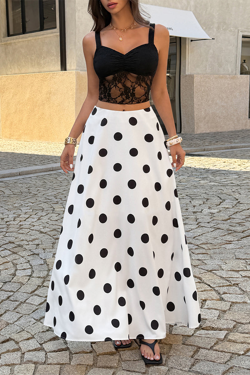 Polka Dots Elegant Style Pencil Skirt