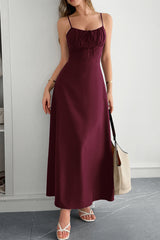 Solid Temperament Elegant Bohmia Halter Belt Dress