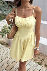 Sleeveless Lace Trim Corset Mini Dress