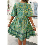 Allover Print Lace Tirm Loose A Line Dress - MVTFASHION.COM