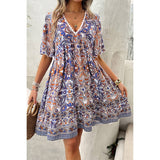 Allover Print Lace Tirm Loose A Line Dress - MVTFASHION.COM