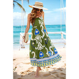 Allover Print Sleeveless A Line Color Block Dress - MVTFASHION.COM