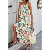 Allover Print Sleeveless Pockets Color Block Dress - MVTFASHION.COM