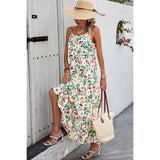 Allover Print Sleeveless Pockets Color Block Dress - MVTFASHION.COM