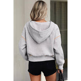 Color Block Drop Shoulder Half Zipper Loose Hoodie - MVTFASHION.COM