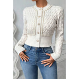 Color Block Knot Lace Trimmed Cropped Cardigan - MVTFASHION.COM