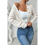 Color Block Knot Lace Trimmed Cropped Cardigan - MVTFASHION.COM