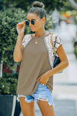 Color Block Short Sleeve Top - Clearance - MVTFASHION.COM