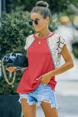 Color Block Short Sleeve Top - Clearance - MVTFASHION.COM