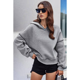 Color Block Solid Loose Fit Drop Shoulder Hoodie - MVTFASHION.COM