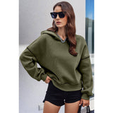 Color Block Solid Loose Fit Drop Shoulder Hoodie - MVTFASHION.COM