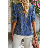 Crew Neck Floral Print Bohemian Top - MVTFASHION.COM