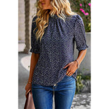 Crew Neck Floral Print Bohemian Top - MVTFASHION.COM