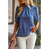 Crew Neck Floral Print Bohemian Top - MVTFASHION.COM