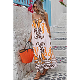 Cross Back Sleeveless Printed Tank Loose Dress - MVTFASHION.COM