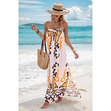 Cross Back Sleeveless Printed Tank Loose Dress - MVTFASHION.COM