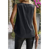 Dotted Cowl Neck Sleeveless Top - MVTFASHION.COM