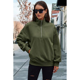 Drop Shoulder Zipper Loose Fit Pockets Hoodie - MVTFASHION.COM