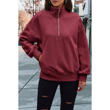 Drop Shoulder Zipper Loose Fit Pockets Hoodie - MVTFASHION.COM