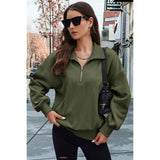 Drop Shoulder Zipper Loose Fit Pockets Hoodie - MVTFASHION.COM