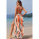 Printed Two Pieces Split Sheer Mesh Pants Swimsuit - MVTFASHION.COM