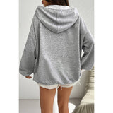 Flag Drawstring Drop Shoulder Pocket Loose Hoodie - MVTFASHION.COM