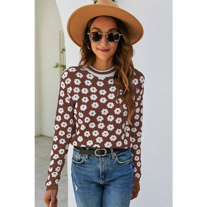 Floral Long Sleeve Sweatshirt - MVTFASHION.COM