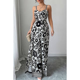 Floral Print High Waist Split Wide Leg Fit Jumpsuit - MVTFASHION.COM
