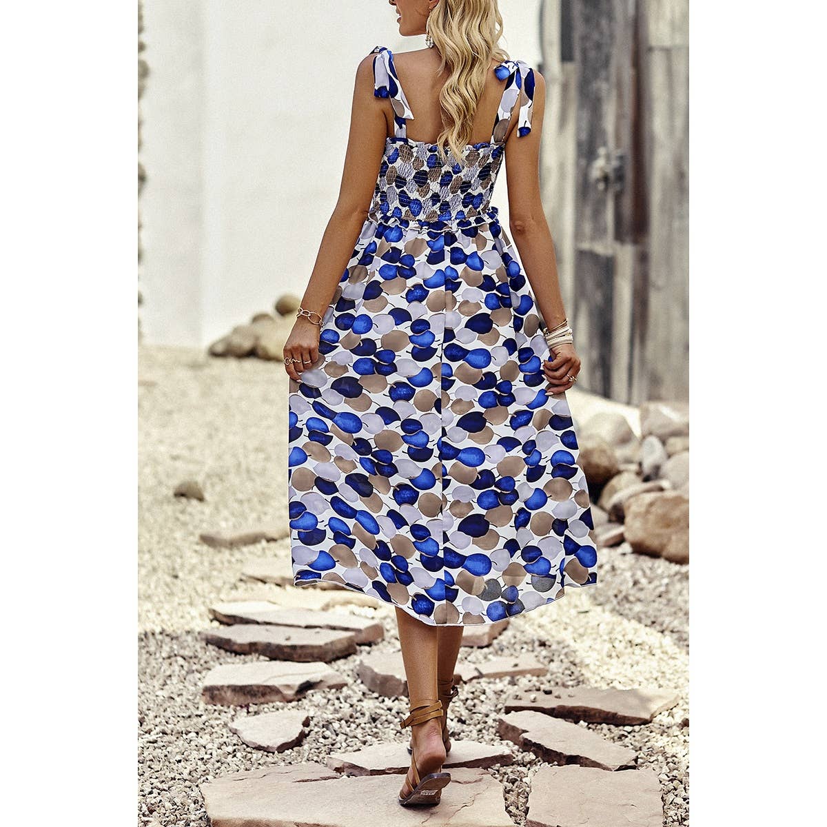 Floral Print Sleeveless Square Neck Fit Dress - MVTFASHION.COM