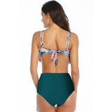 Floral Printed Ruffles Ruffle High Waist Swimsuit - MVTFASHION.COM