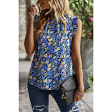 Floral Ruffle Collar Flutter Sleeve Top - MVTFASHION.COM