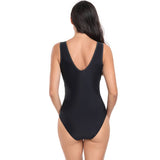 Floral V Neck Color Block One Piece Swimsuits - MVTFASHION.COM