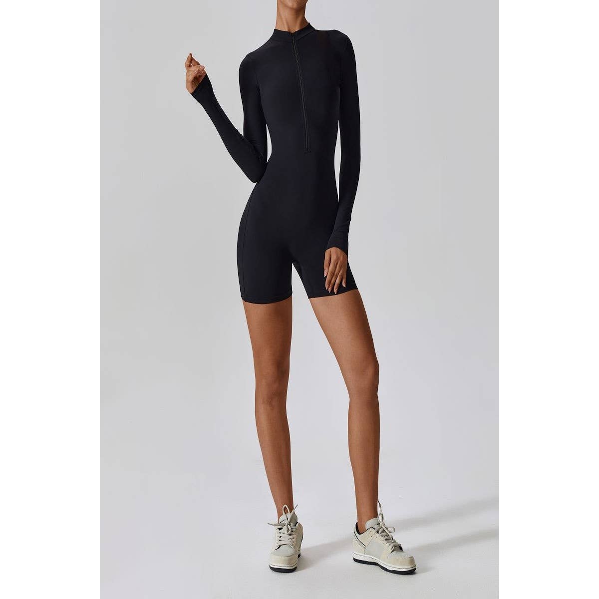 Front Open Zipper Sports Tight Yoga Jumpsuit - MVTFASHION.COM