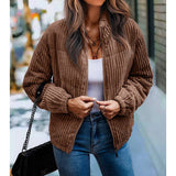 Fuzzy Pocket Zipper Strip Coat Jacket - MVTFASHION.COM