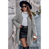 Fuzzy Snap Down Drop Shoulder Loose Fit Coat - MVTFASHION.COM